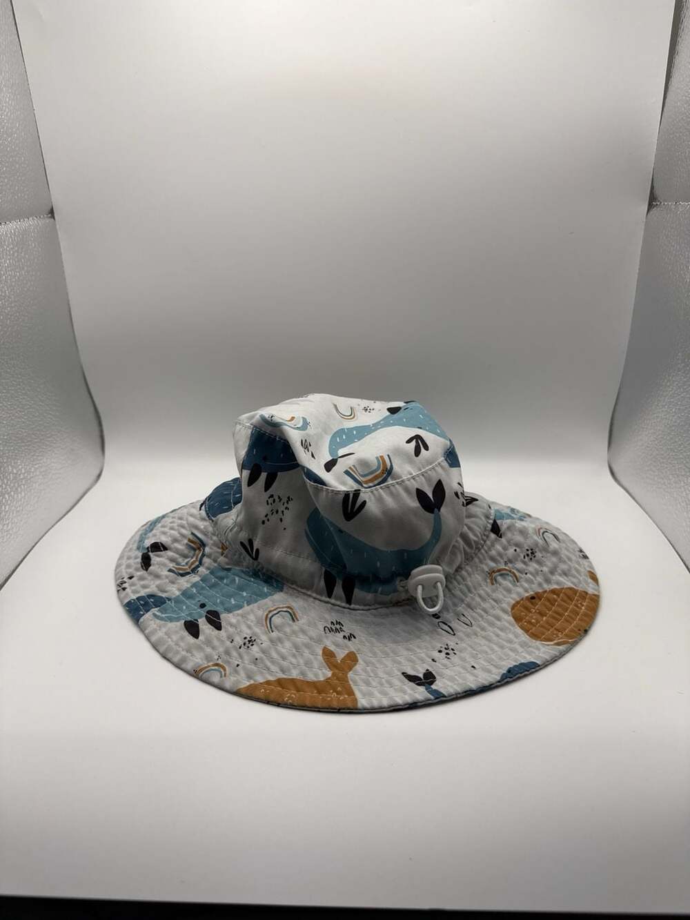 Luvable Friends Baby Boys Whale Print Sun Protection Bucket Hat